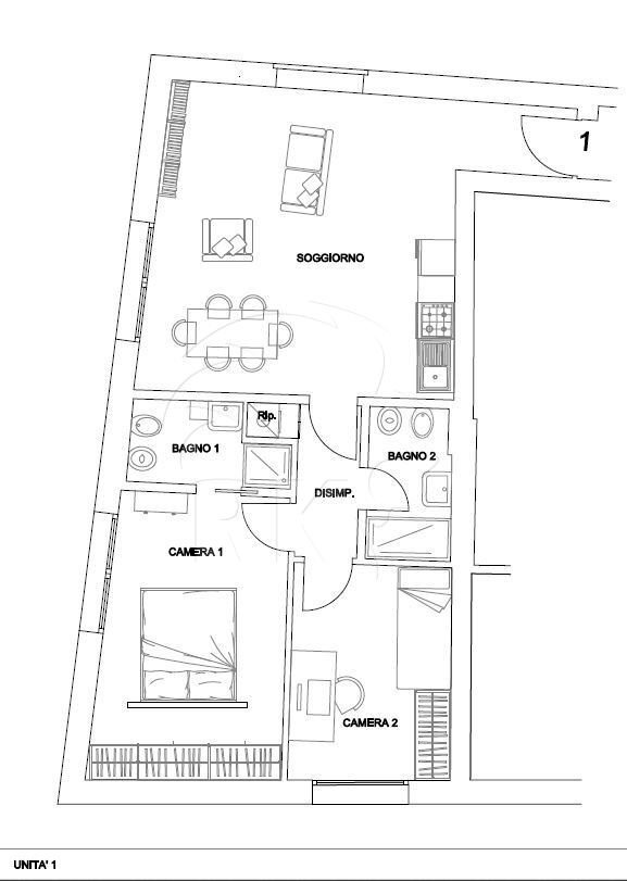 PLANIMETRIA - Trilocale Bologna - planimetria 1