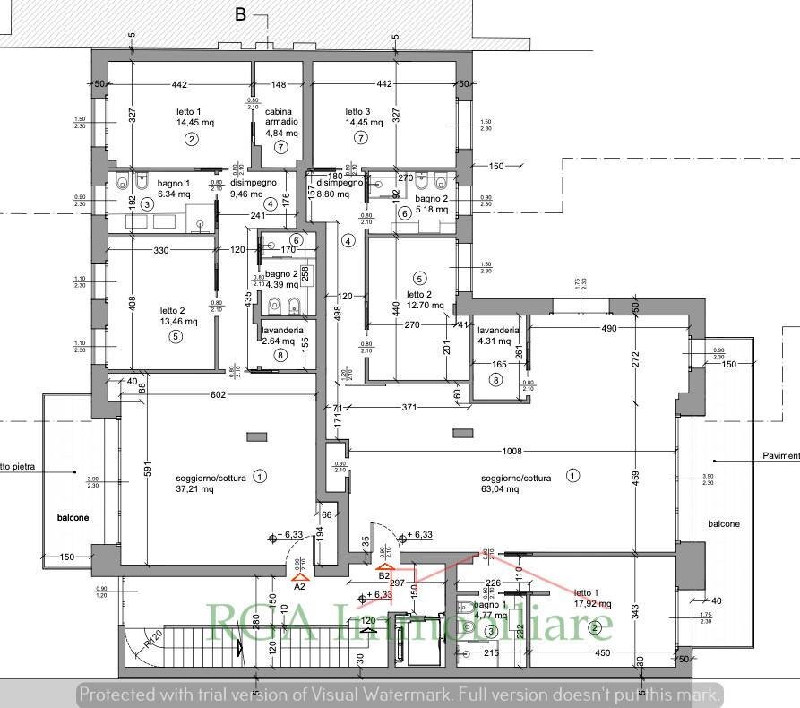 PLANIMETRIA - Quadrilocale viale Vittorio Emanuele II, 22, Bergamo - foto 3