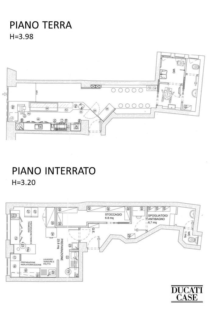 Shop via Durini, Milano - floor plans 1