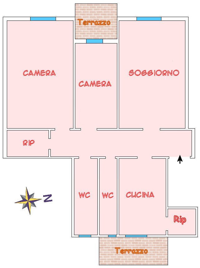 2 planimetria.jpg - Appartamento Via della Chiusa 103, Sestri Levante - planimetria 1