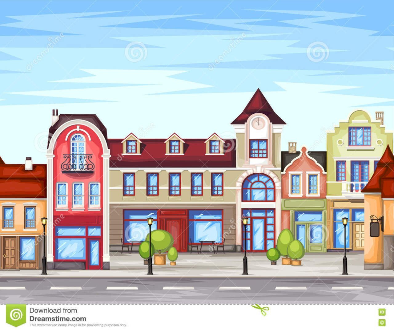 paesaggio-stilizzato-della-città-del-colorfull-vec - Locale Commerciale Carrara - foto 1