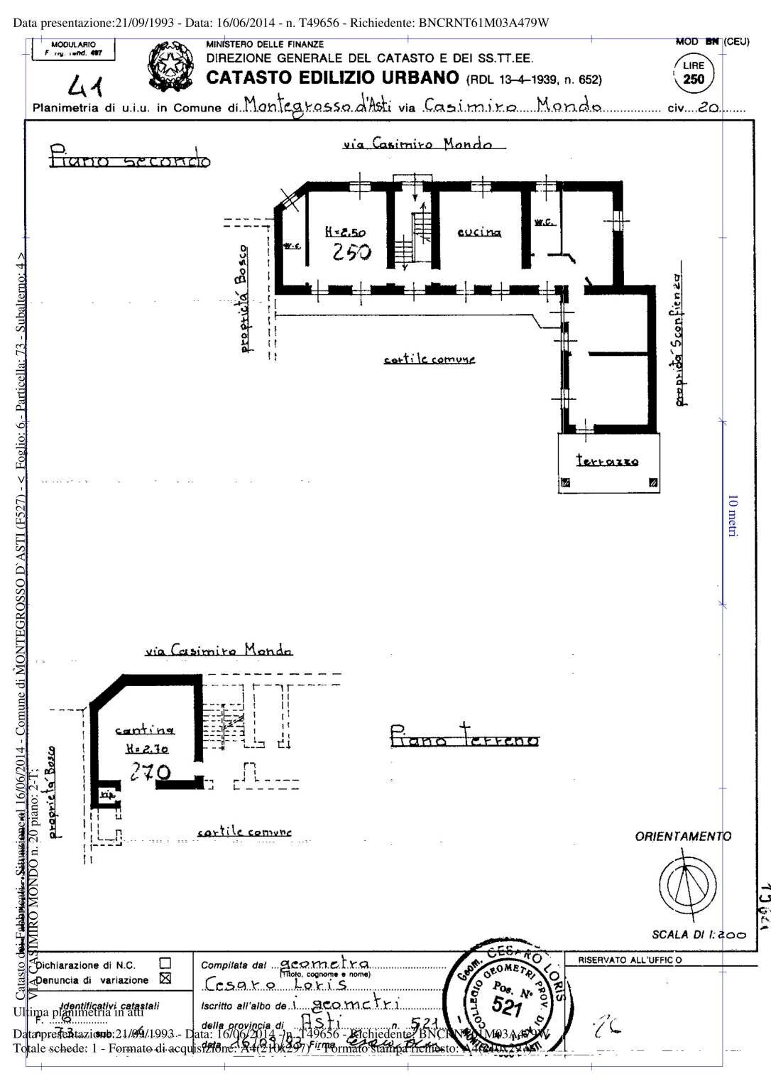 Quadrilocale Montegrosso d'Asti - planimetria 1