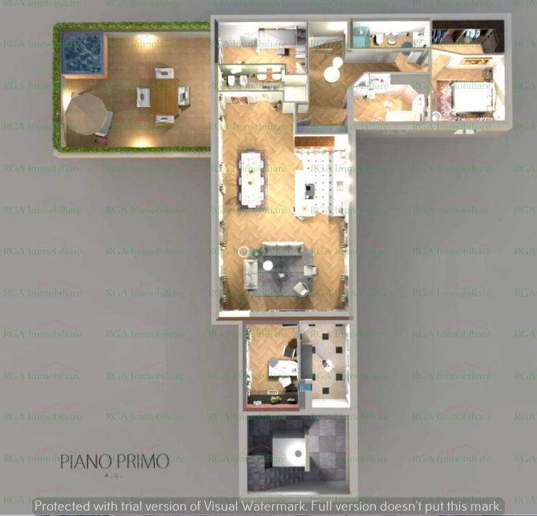 plan 1° - Four-room apartment via Monte Ortigara, Bergamo - photo 3