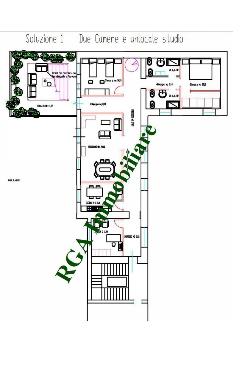 Quadrilocale via Monte Ortigara, Bergamo - planimetria 1