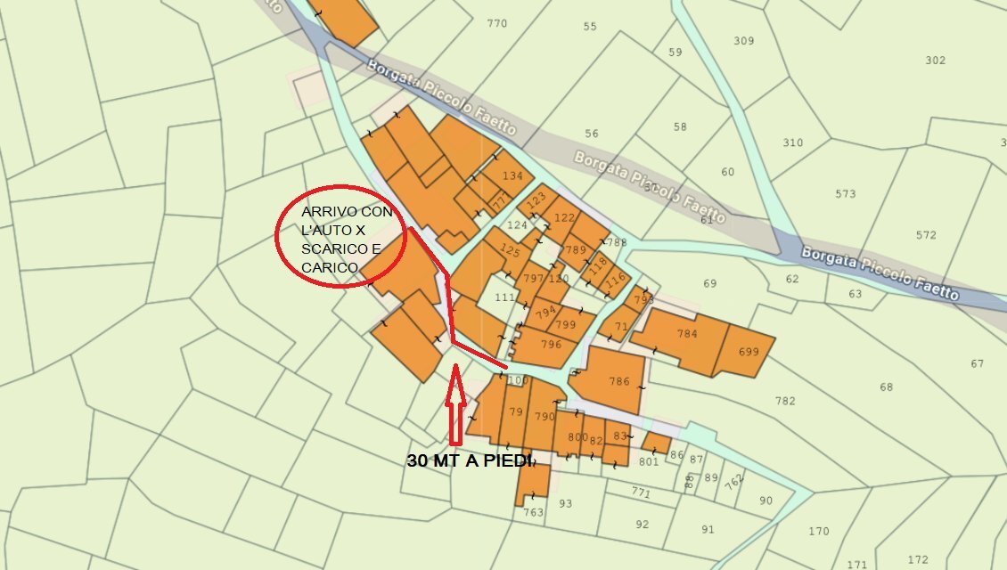 mappa - Casa semi indipendente Borgata Piccolo Faetto, 1, Roure - planimetria 1