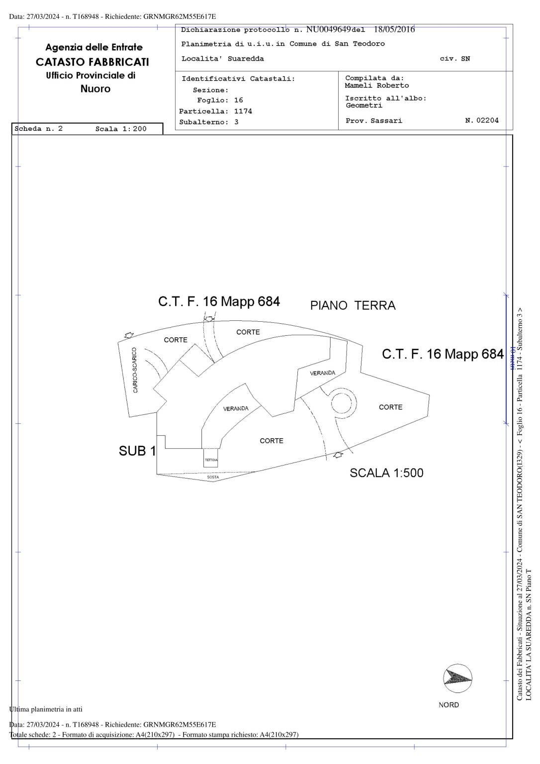Negozio via La Suaredda di Supra, San Teodoro - planimetria 1