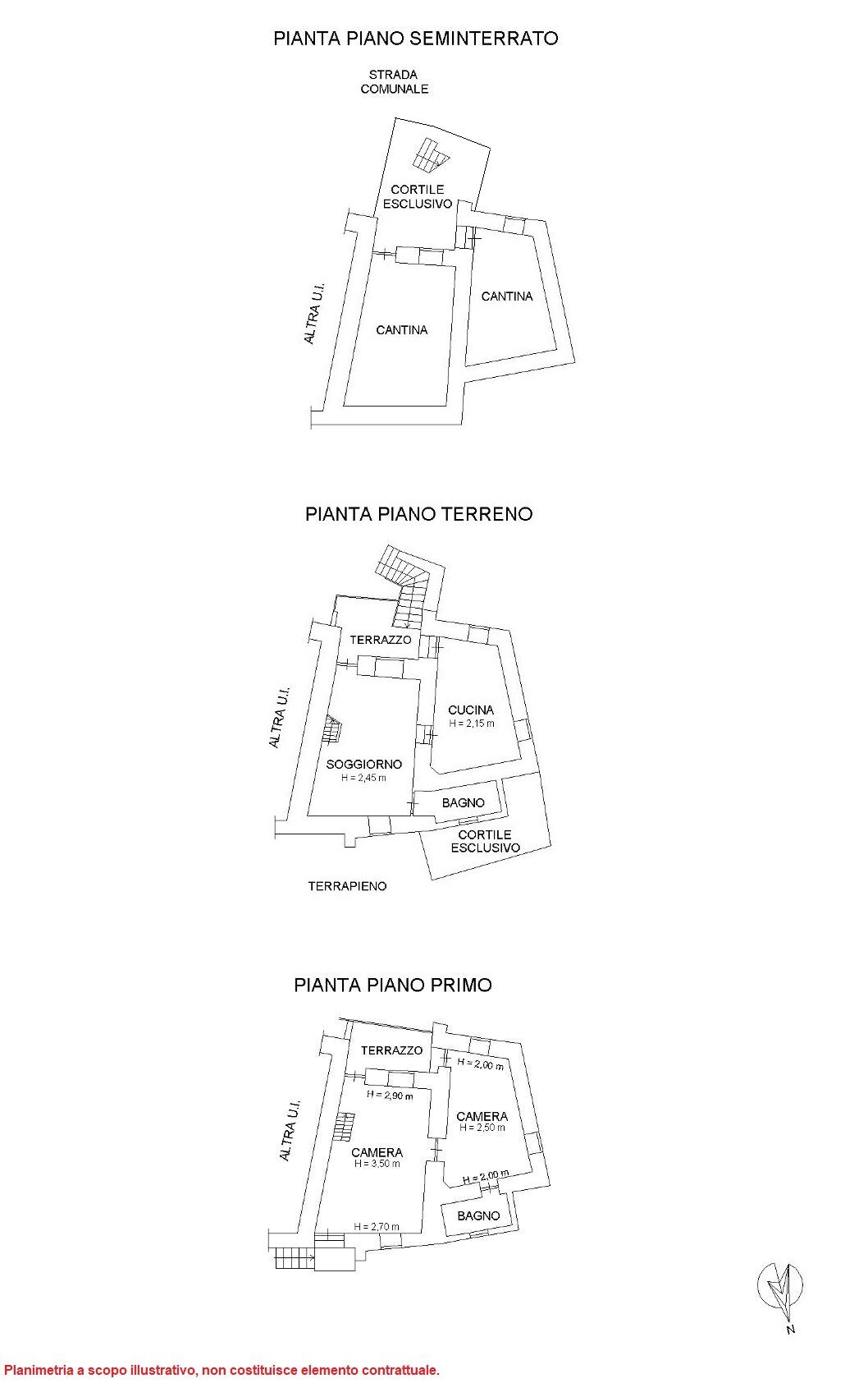 Semi-detached house Frazione Roreto, 137, Roure - floor plans 1