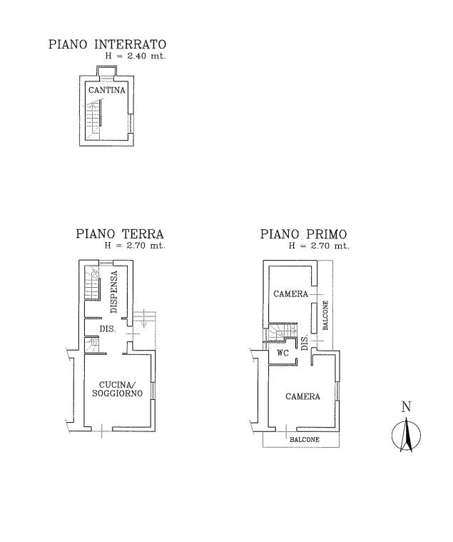 Semi-detached house Via Dagatti, 23, Envie - floor plans 1