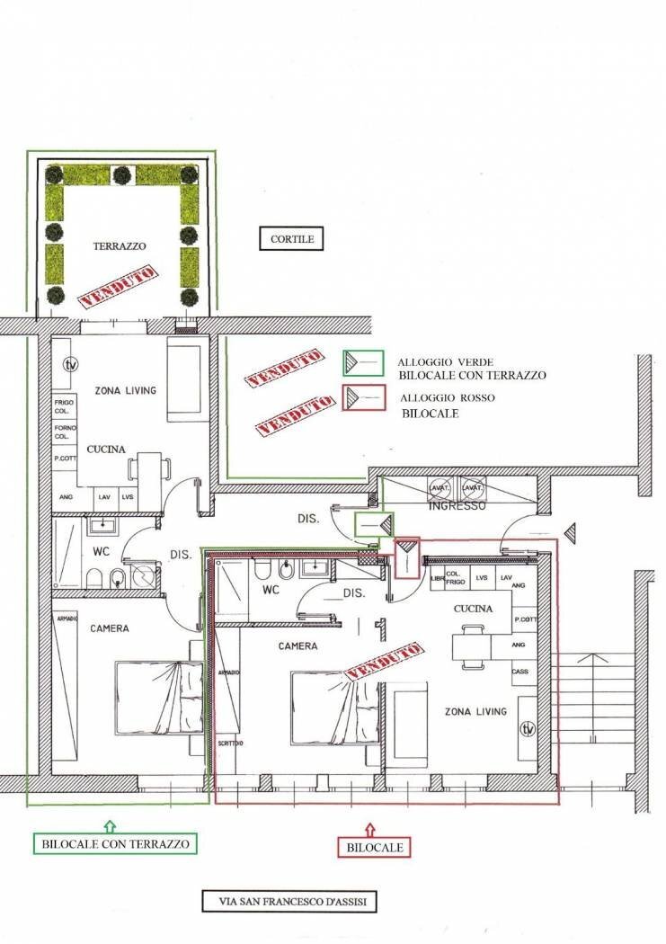 Planimetria - Bilocale via San Francesco d'Assisi, 35, Torino (zona Centro) - foto 3